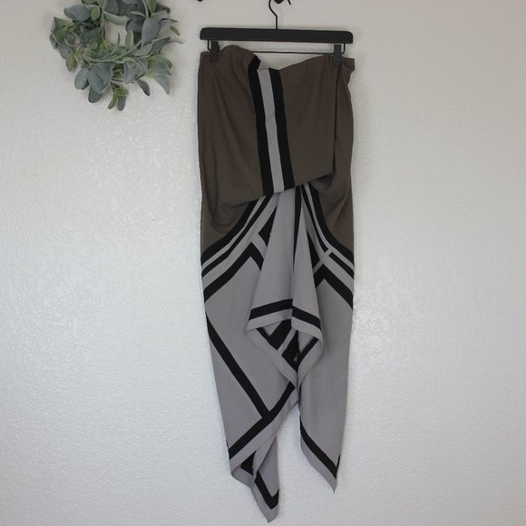 BCBGMaxazria Runway Handkerchief Strapless Draped Dress - Picture 2 of 8